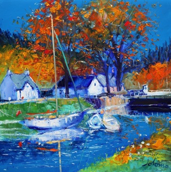 Autumnlight at Kytra Lock Fort Augustus Caledonian Canal 24x24